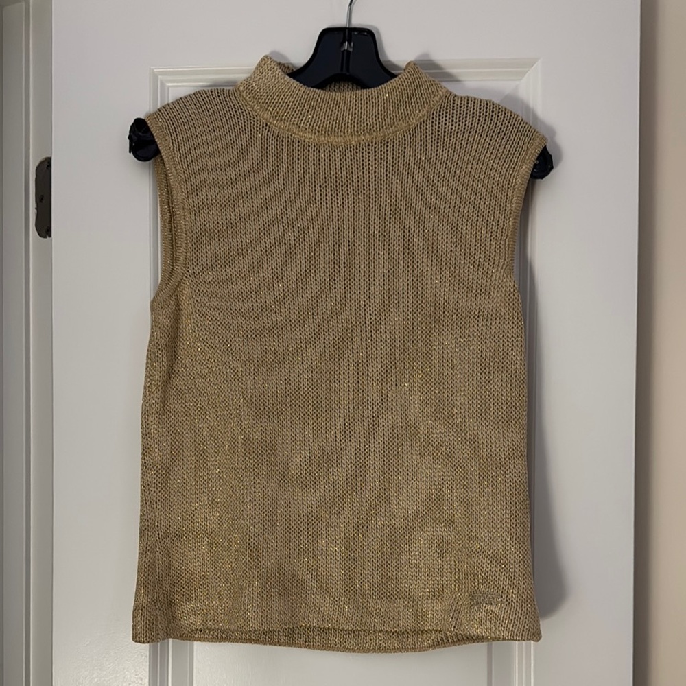 St. John Sport Metallic Gold Knit Sweater